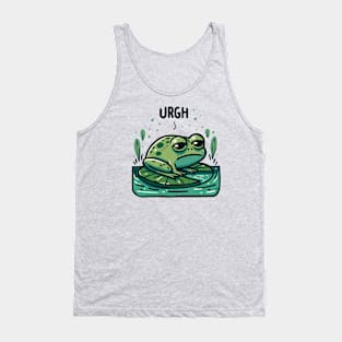 Moody Frog on Lily Pad - Perfect for Expressing Those “URGH” Days Tank Top